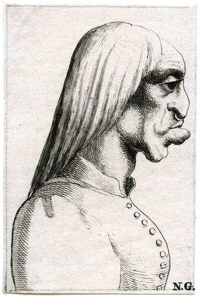 File:Grotesque heads woman with deformed lower lip and big nose, almost touching her upper lip PK-P-127.558, PK-P-125.615.tiff