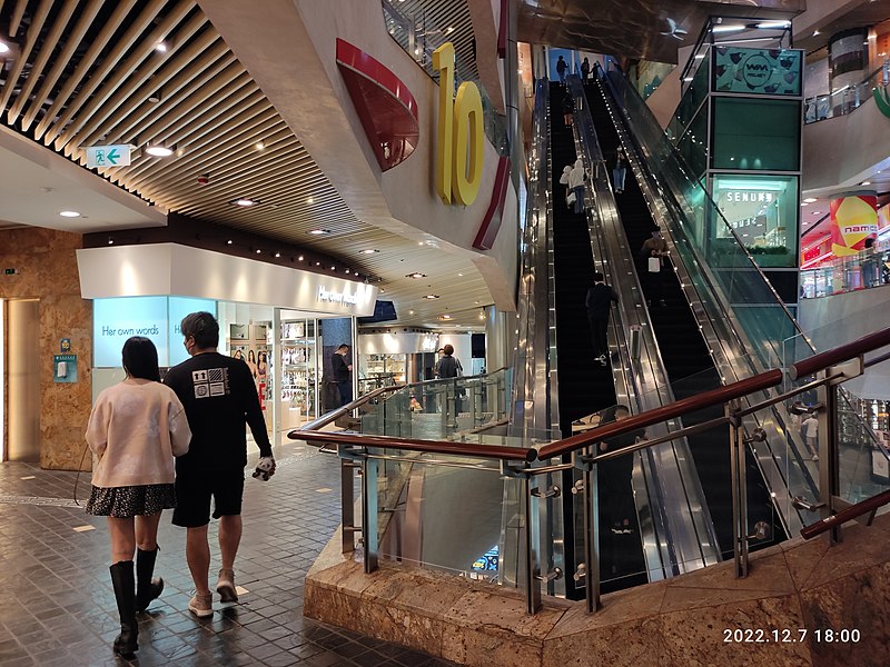 File:HK YTM MK 旺角 Mong Kok 砵蘭街 Portland Street 奶路臣街 Nelson Street 朗豪坊 Langham Place void 奧的斯電梯 OTIS escalators December 2022 Px3 01.jpg