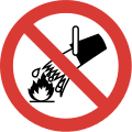 Cartello per divieto di usare acqua per spegnere un incendio