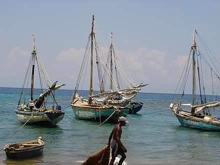 Fishing boats in the harbour of Petite Rivière de Nippes, Haiti