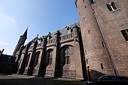 Sideflanke af riddersalen i Binnenhof i Haag