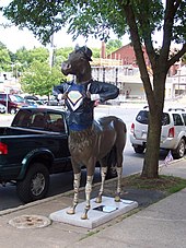 Superhorse, one of 34 fiberglass horses on display in downtown Saratoga Springs in the 2007 Horses, Saratoga Style exhibit