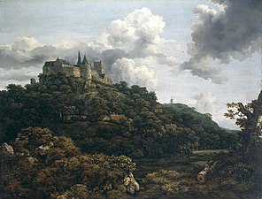 Le château de Bentheim peint par Jacob van Ruisdael (1653)