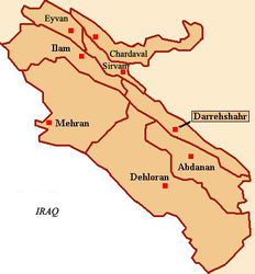 Shahrestān di Darrehshahr – Mappa