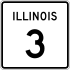 Marqueur de la route 3 de l'Illinois