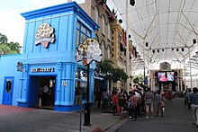 Guests queue at a Ben & Jerry's outlet on Main Street.