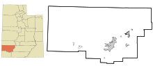 Map of Iron County communities Iron County Utah incorporated and unincorporated areas.svg