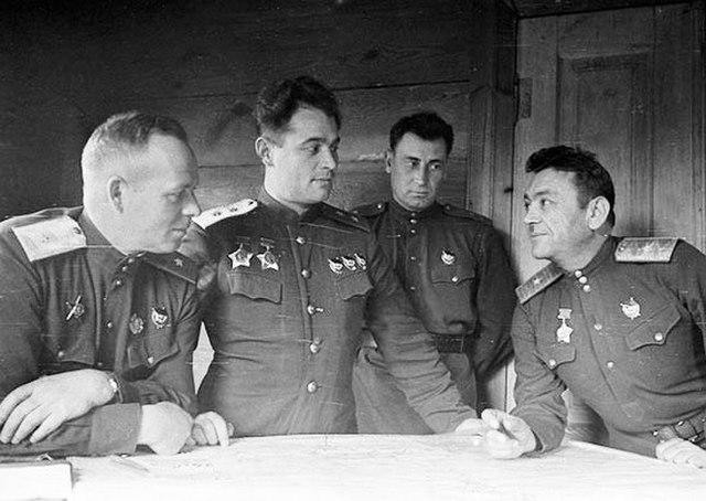 Chernyakhovsky and other members of his military council on the eve of the Battle of the Dnieper, 1943