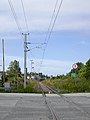 Beim Bahnhof Jakobstad 2018, neu elektrifiziert