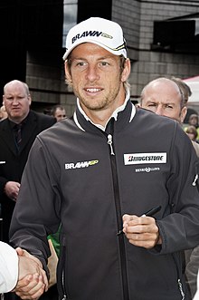 Jenson Button, the 2009 World Champion, drove for Brawn GP Jenson Button BRAWN GP.jpg