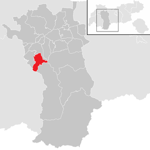 Lage der Gemeinde Jerzens im Bezirk Imst (anklickbare Karte)