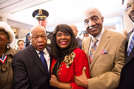 John Lewis with Frederick D. Reese and Terri Sewell at a 2016 Congressional Gold Medal Ceremony honoring the Selma to Montgomery marches.