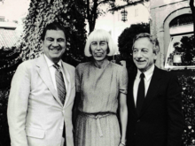 LaPalombara poses with his wife as well as with Maxwell Rabb, Ambassador of the United States to Italy, at the US Embassy in Rome in 1981. LaPalombara served at the US Embassy in Rome for a year as the First Secretary for Cultural Affairs. Joseph LaPalombara at the United States Embassy in Rome, 1981.png