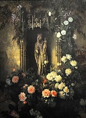 Vierge et fleurs
