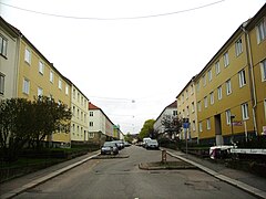 A rua Björcksgatan em Kålltorp