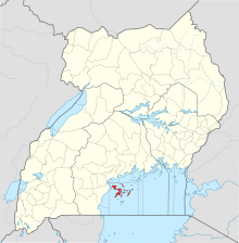 Location of the Ssese Islands in Uganda Kalangala District in Uganda.svg