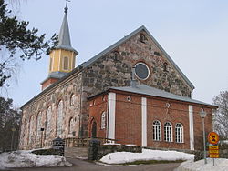 Vuonna 1860 valmistunut Jean Wiikin suunnittelema Karjalohjan kirkko.