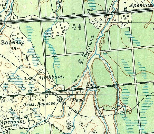 Мыза Карлово на карте 1930 года