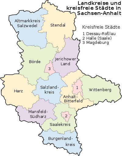 Arrondissements en Saxe-Anhalt
