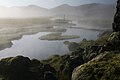 Heiße Quelle in Landmannalaugar im Morgennebel