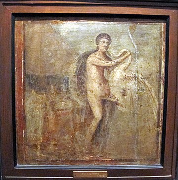 Leda and the swan. Wall painting, Pompeii