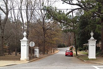 pedestals at entrance to Lenox Park Lenox Park urn and pedestal gateway.JPG