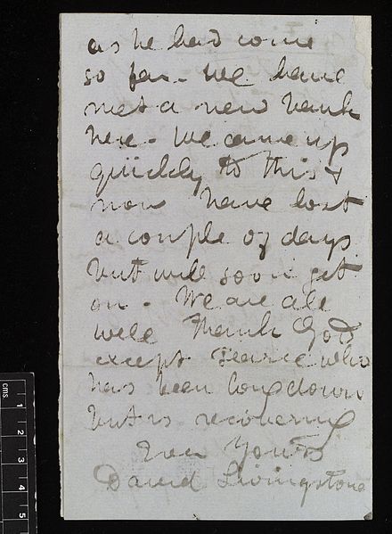 File:Letter from David Livingstone 1841 to 1865 Wellcome L0037675.jpg