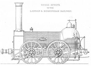 Bury 0-4-0 for the London and Birmingham Railway, 1838 Lonbirmg locomotive.jpg