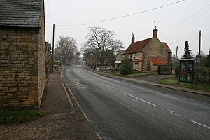 Leadenham Looking down the A607 towards the Post Office - geograph.org.uk - 1191573.jpg