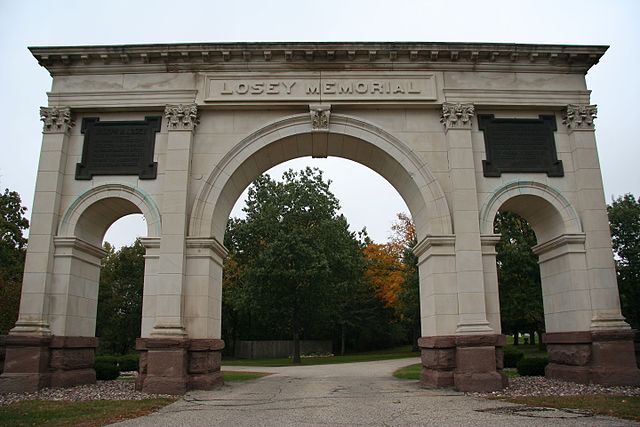 Losey Memorial Arch (1901) was erected by the city of La Crosse, Wisconsin, in tribute to Losey's grandfather, a prominent attorney and civic leader