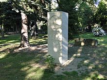 Gedenkstele für Ludwig Reichenbach auf dem Trinitatisfriedhof in Dresden