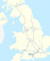 M3 motorway (Great Britain) map