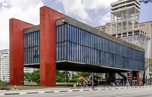 MASP, São Paulo Museum of Art view from NW /SO Av. Paulista, 1578, Bela Vista, São Paulo - SP, 01310-200