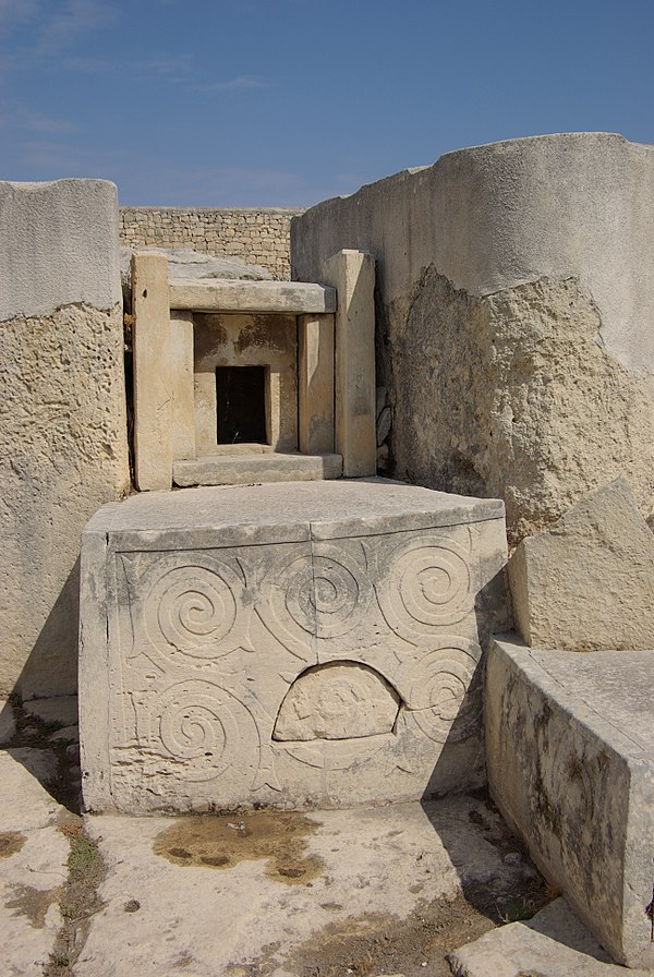 An altar in the Tarxien temple complex