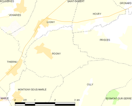 Mapa obce Rogny