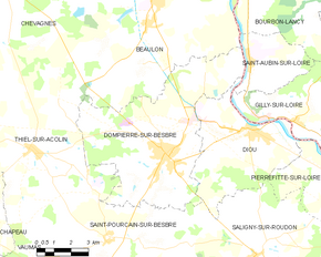 Poziția localității Dompierre-sur-Besbre