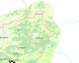 Mapa obce La Brigue