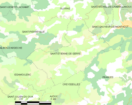 Mapa obce Saint-Étienne-de-Serre