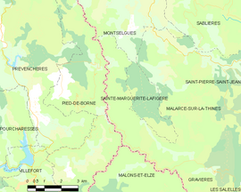 Mapa obce Sainte-Marguerite-Lafigère