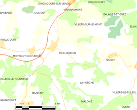 Mapa obce Poix-Terron