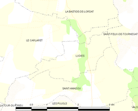 Mapa obce Ludiès