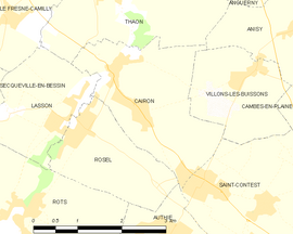 Mapa obce Cairon