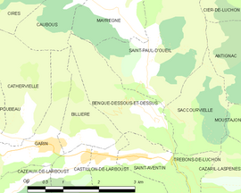 Mapa obce Benque-Dessous-et-Dessus