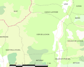 Poziția localității Cier-de-Luchon