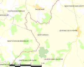 Mapa obce Saint-Géraud