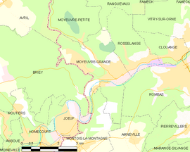 Mapa obce Moyeuvre-Grande