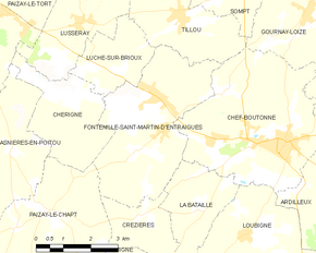 Poziția localității Fontenille-Saint-Martin-d'Entraigues