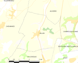 Mapa obce Vallan