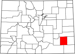 map of Colorado highlighting Bent County