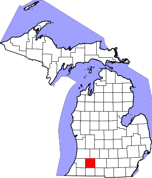 Map of Michigan highlighting Kalamazoo County